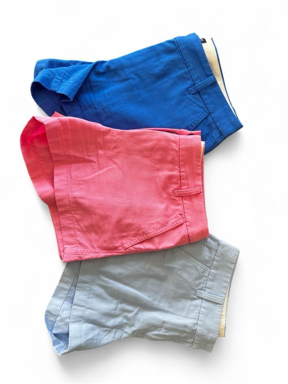 EUC J. Crew Women’s Pink, Light Blue & Blue Cotton Shorts 3 Pack BUNDLE Size 10 - Picture 5 of 5